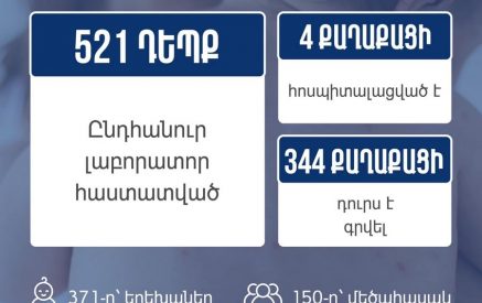 Число подтвержденных случаев кори в Армении достигло 521