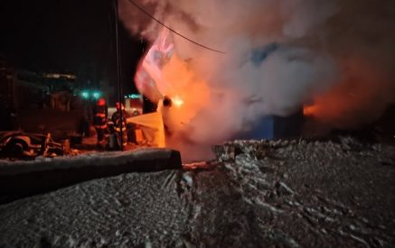 Пожар в селе Азатан. Сгорел домик-вагон