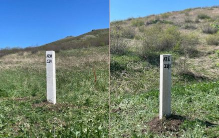По состоянию на 29 апреля на границе между Арменией и Азербайджаном установлено 35 пограничных столбов