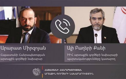 Телефонный разговор министра иностранных дел Армении с исполняющим обязанности министра иностранных дел Исламской Республики Иран