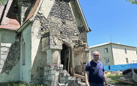Работы по реконструкции русского православного храма в селе Амракиц идут полным ходом