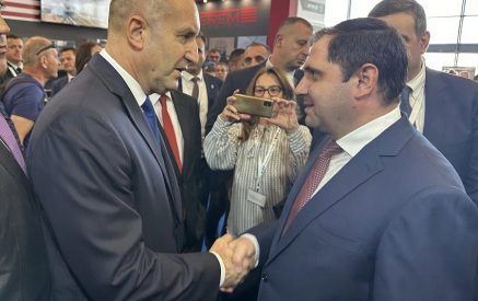 Сурен Папикян провел короткую беседу с президентом Болгарии Руменом Радевым