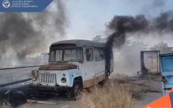 Сгорели 4 автобуса и 2 грузовика